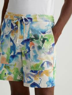 Wells Drawstring Short Color Flow Blue Art Project Relaxed Fatigue Short MENS BOTTOMS Photo 4