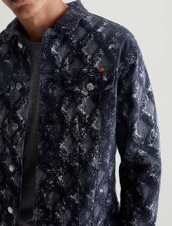 Dart Jacket Diamond Fray Big Black Art Project Classic Trucker MENS TOPS Photo 3