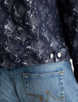 Dart Jacket Diamond Fray Big Black Art Project Classic Trucker MENS TOPS Photo 7