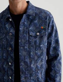 Dart Jacket Diamond Fray Big Indigo Art Project Classic Trucker MENS TOPS Photo 3