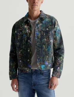 Dart Jacket Milky Way Blue Art Project Classic Trucker MENS TOPS Photo 2