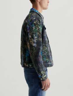 Dart Jacket Milky Way Blue Art Project Classic Trucker MENS TOPS Photo 6