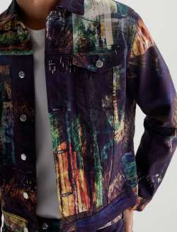 Dart Jacket Night Driving Olive Art Project Classic Trucker MENS TOPS Photo 3