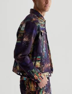 Dart Jacket Night Driving Olive Art Project Classic Trucker MENS TOPS Photo 6