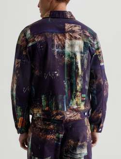 Dart Jacket Night Driving Olive Art Project Classic Trucker MENS TOPS Photo 8