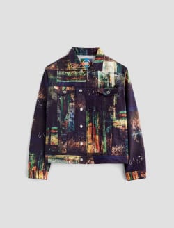 Dart Jacket Night Driving Olive Art Project Classic Trucker MENS TOPS Photo 1