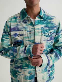 Dart Jacket Pacific Wave Paint Classic Trucker MENS TOPS Photo 3