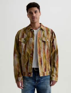 Dart Jacket Wood Bark Paint Art Project Classic Trucker MENS TOPS Photo 2