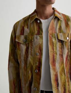 Dart Jacket Wood Bark Paint Art Project Classic Trucker MENS TOPS Photo 3
