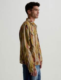 Dart Jacket Wood Bark Paint Art Project Classic Trucker MENS TOPS Photo 4