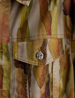 Dart Jacket Wood Bark Paint Art Project Classic Trucker MENS TOPS Photo 6