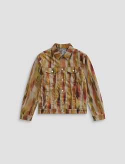 Dart Jacket Wood Bark Paint Art Project Classic Trucker MENS TOPS Photo 1