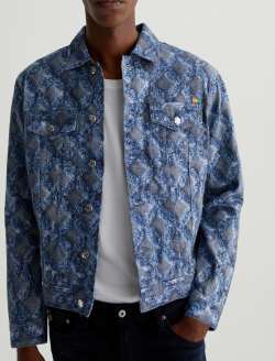 Dart Jacket Diamond Fray Big Dark Art Project Classic Trucker MENS TOPS Photo 3