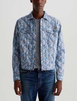 Dart Jacket Diamond Fray Big Light Art Project Classic Trucker MENS TOPS Photo 2