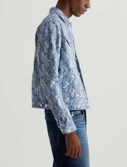 Dart Jacket Diamond Fray Big Light Art Project Classic Trucker MENS TOPS Photo 4