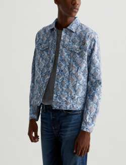 Dart Jacket Diamond Fray Big Light Art Project Classic Trucker MENS TOPS Photo 7