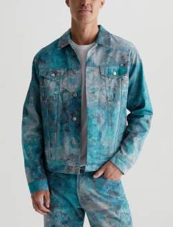 Dart Jacket Ice On Lake Art Project Classic Trucker MENS TOPS Photo 2