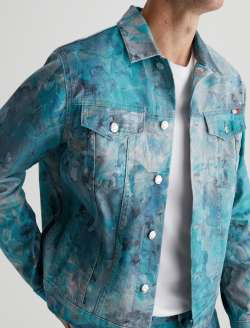 Dart Jacket Ice On Lake Art Project Classic Trucker MENS TOPS Photo 3