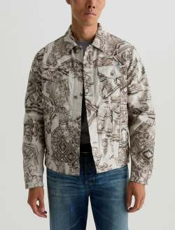 Dart Jacket SUD Ancient Relief Sueded Classic Trucker MENS TOPS Photo 2