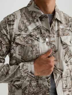Dart Jacket SUD Ancient Relief Sueded Classic Trucker MENS TOPS Photo 3