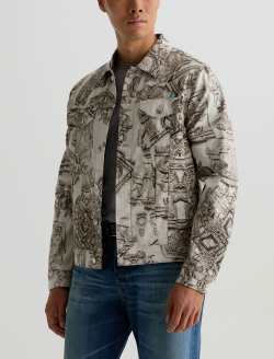 Dart Jacket SUD Ancient Relief Sueded Classic Trucker MENS TOPS Photo 7