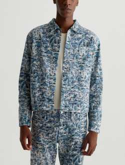 Philip Coat Denim Fray Art Project Modern Chore Coat MENS TOPS Photo 2