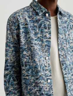 Philip Coat Denim Fray Art Project Modern Chore Coat MENS TOPS Photo 3