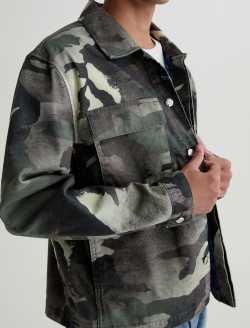 Philip Jacket Wax Camo Green Modern Chore Coat MENS TOPS Photo 3