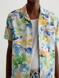 Foster Shirt Color Flow Blue Relaxed Camp Shirt MENS TOPS Photo 3