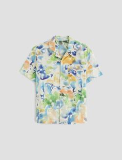 Foster Shirt Color Flow Blue Relaxed Camp Shirt MENS TOPS Photo 1