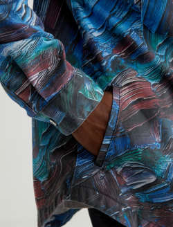 Elias Shirt Jacket Knife Painting Blue Art Project Shirt Jacket MENS TOPS Photo 5