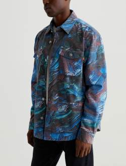Elias Shirt Jacket Knife Painting Blue Art Project Shirt Jacket MENS TOPS Photo 6