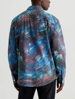 Elias Shirt Jacket Knife Painting Blue Art Project Shirt Jacket MENS TOPS Photo 7