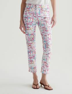 Mari Crop Water Drops Pink Art Project Mid-Rise Slim Straight WOMENS BOTTOMS Photo 3