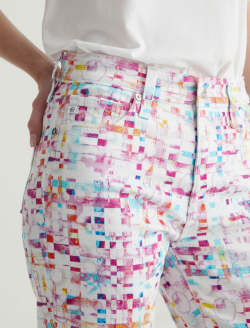 Mari Crop Water Drops Pink Art Project Mid-Rise Slim Straight WOMENS BOTTOMS Photo 4