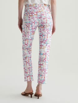 Mari Crop Water Drops Pink Art Project Mid-Rise Slim Straight WOMENS BOTTOMS Photo 8