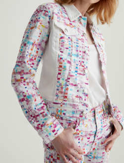 Robyn Jacket Water Drops Pink Art Project Slim Jacket WOMENS TOPS Photo 3