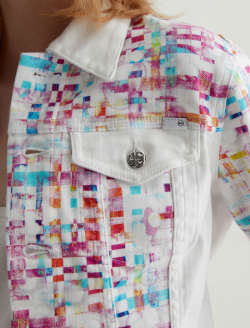 Robyn Jacket Water Drops Pink Art Project Slim Jacket WOMENS TOPS Photo 6