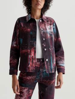 Chiro Jacket Night Driving Coral Art Project Shirt Jacket WOMENS TOPS Photo 2