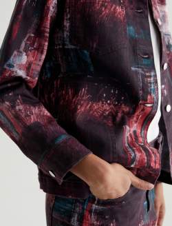 Chiro Jacket Night Driving Coral Art Project Shirt Jacket WOMENS TOPS Photo 3