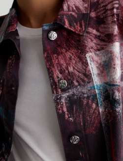 Chiro Jacket Night Driving Coral Art Project Shirt Jacket WOMENS TOPS Photo 4