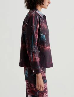 Chiro Jacket Night Driving Coral Art Project Shirt Jacket WOMENS TOPS Photo 7