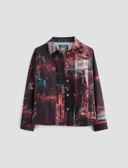 Chiro Jacket Night Driving Coral Art Project Shirt Jacket WOMENS TOPS Photo 1