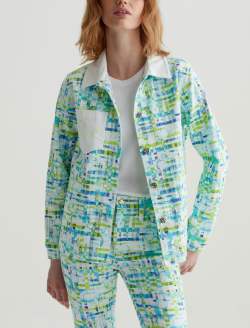 Chiro Shirt Jacket Water Drops Green Boxy Fit WOMENS TOPS Photo 3