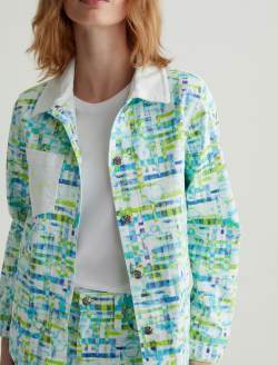 Chiro Shirt Jacket Water Drops Green Boxy Fit WOMENS TOPS Photo 4