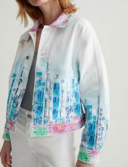 Genni Jacket Cityview Art Project Cropped Utility Jacket WOMENS TOPS Photo 3