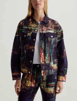 Haylee Jacket Night Driving Olive Art Project Oversized Trucker Jacket WOMENS TOPS Photo 2