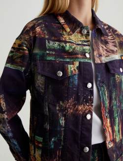 Haylee Jacket Night Driving Olive Art Project Oversized Trucker Jacket WOMENS TOPS Photo 3