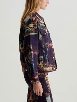 Haylee Jacket Night Driving Olive Art Project Oversized Trucker Jacket WOMENS TOPS Photo 5