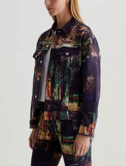 Haylee Jacket Night Driving Olive Art Project Oversized Trucker Jacket WOMENS TOPS Photo 7